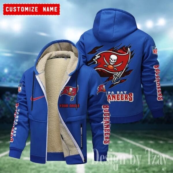 Tampa Bay Buccaneers Premium Personalized Zip-Up Velvet Jacket AMCZUVJK000001 - Image 6