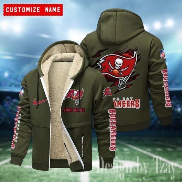 Tampa Bay Buccaneers Premium Personalized Zip-Up Velvet Jacket AMCZUVJK000001 - Image 9
