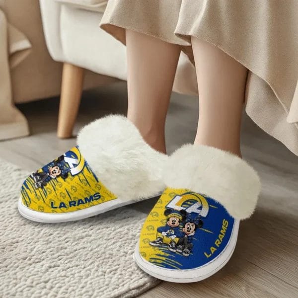 Los Angeles Rams Winter Comfy Cotton Fuzzy Slippers AMCFSL000027 - Image 2
