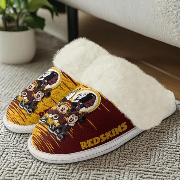 Washington Redskin Winter Comfy Cotton Fuzzy Slippers AMCFSL000021
