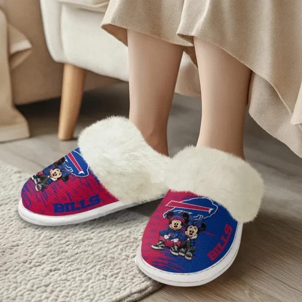 Buffalo Bills Winter Comfy Cotton Fuzzy Slippers AMCFSL000029 - Image 2