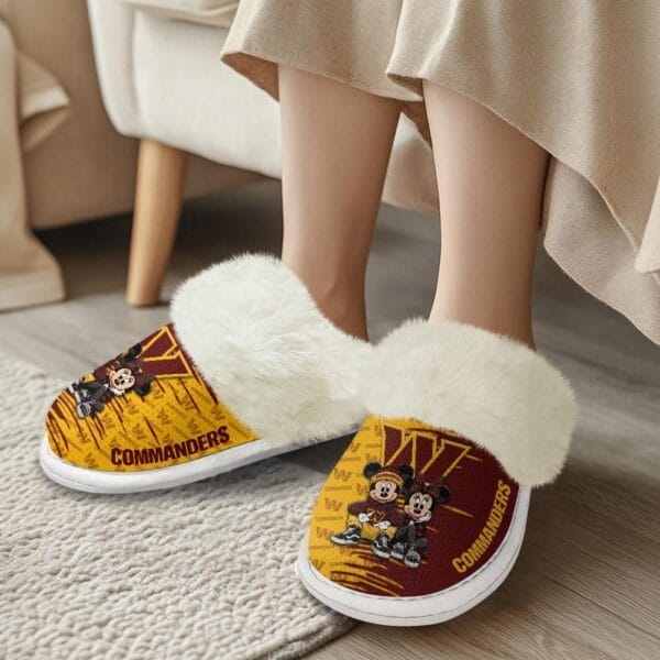 Washington Commanders Winter Comfy Cotton Fuzzy Slippers AMCFSL000001 - Image 2
