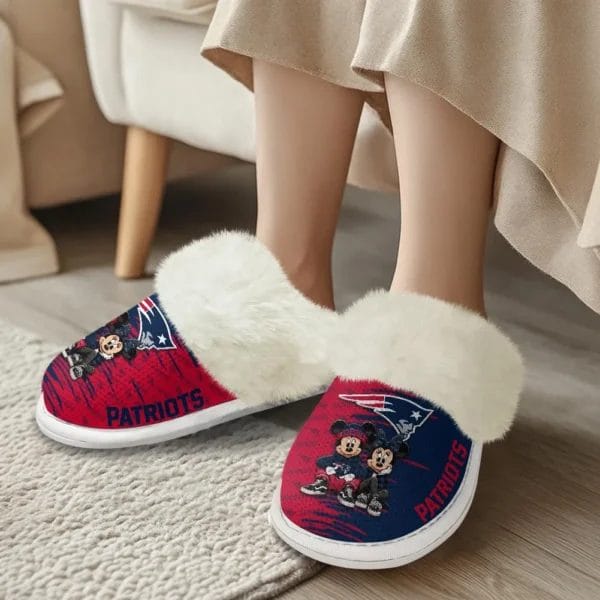 New England Patriots Winter Comfy Cotton Fuzzy Slippers AMCFSL000032 - Image 2