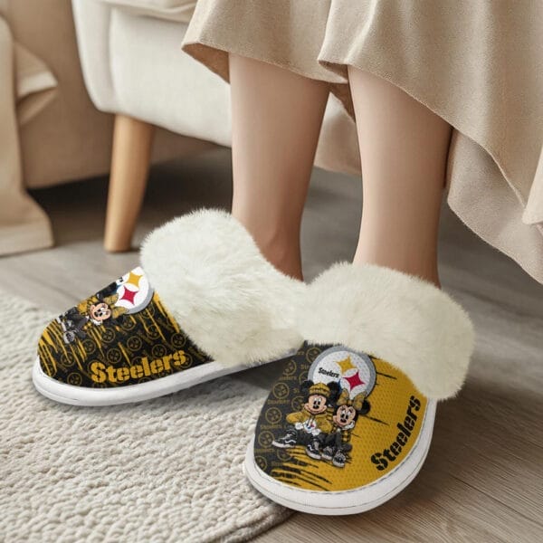 Pittsburgh Steelers Winter Comfy Cotton Fuzzy Slippers AMCFSL000008 - Image 2