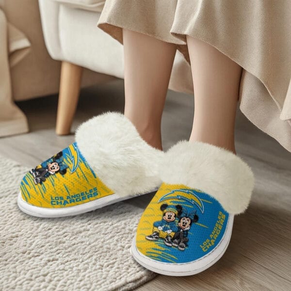 Los Angeles Chargers Winter Comfy Cotton Fuzzy Slippers AMCFSL000017 - Image 2