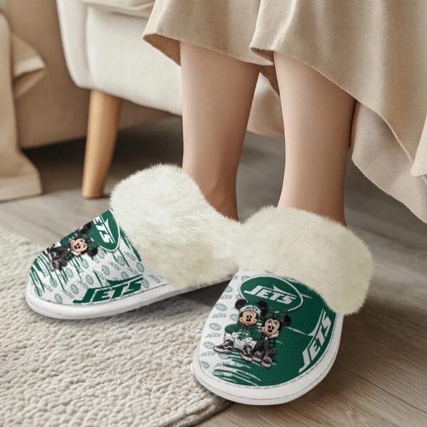 New York Jets Winter Comfy Cotton Fuzzy Slippers AMCFSL000013 - Image 2