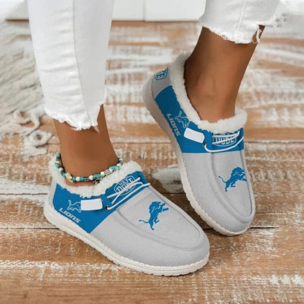 Detroit Lions Fuzzy Dude Shoes Winter Collection AMCFDUDE000011