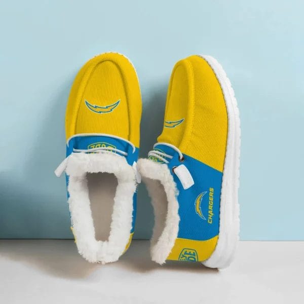 Los Angeles Chargers Fuzzy Dude Shoes Winter Collection AMCFDUDE000050 - Image 2