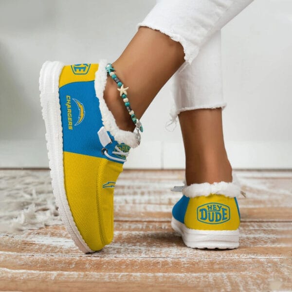 Los Angeles Chargers Fuzzy Dude Shoes Winter Collection AMCFDUDE000018 - Image 3