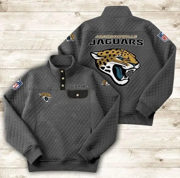 Jacksonville Jaguars Button Stand-up Collar Sweatshirt AMCBSCS015 - Image 3