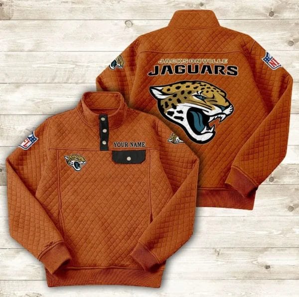 Jacksonville Jaguars Button Stand-up Collar Sweatshirt AMCBSCS015 - Image 5