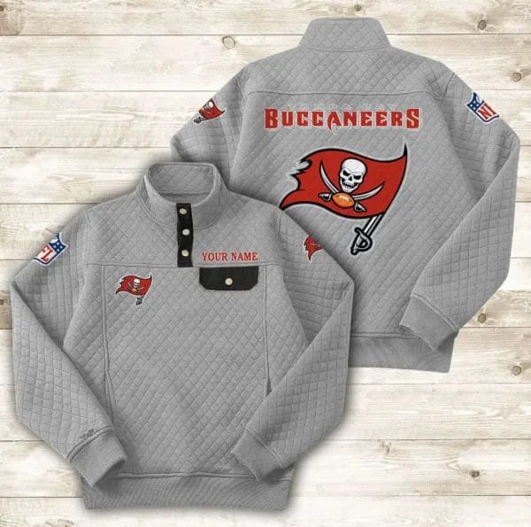 Tampa Bay Buccaneers Button Stand-up Collar Sweatshirt AMCBSCS030 - Image 6