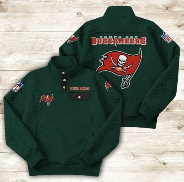 Tampa Bay Buccaneers Button Stand-up Collar Sweatshirt AMCBSCS030 - Image 7