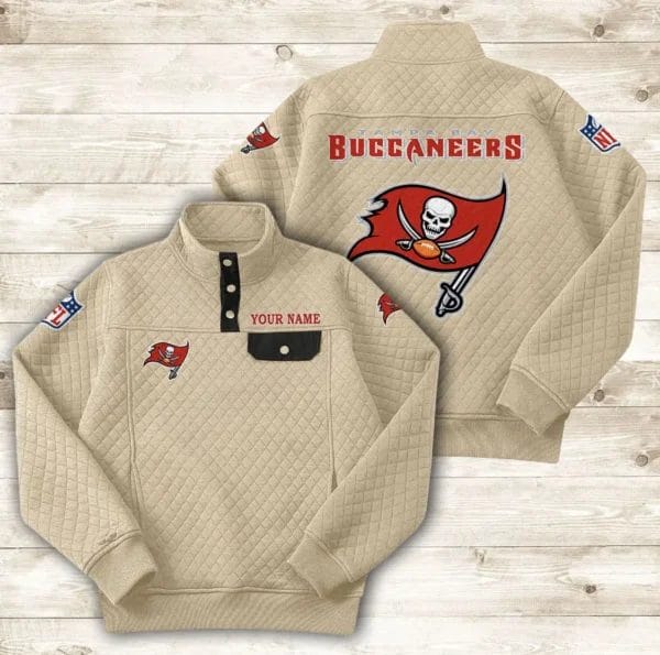 Tampa Bay Buccaneers Button Stand-up Collar Sweatshirt AMCBSCS030 - Image 8
