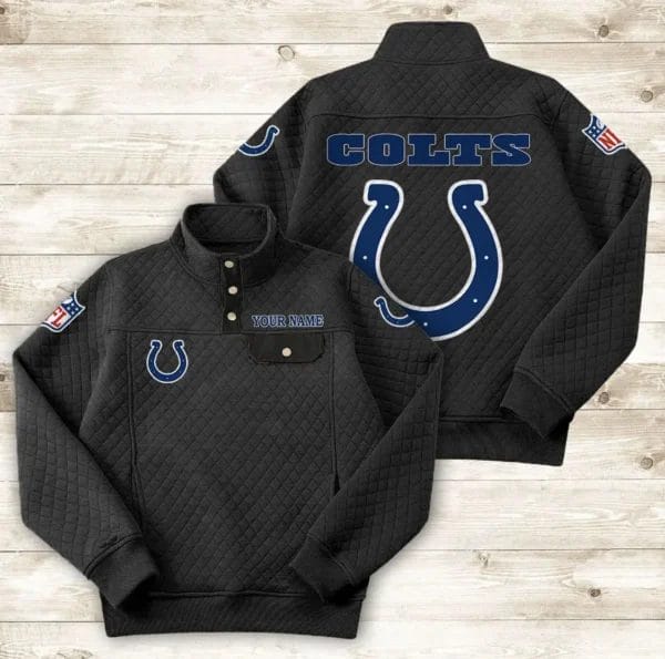 Indianapolis Colts Button Stand-up Collar Sweatshirt AMCBSCS014 - Image 2