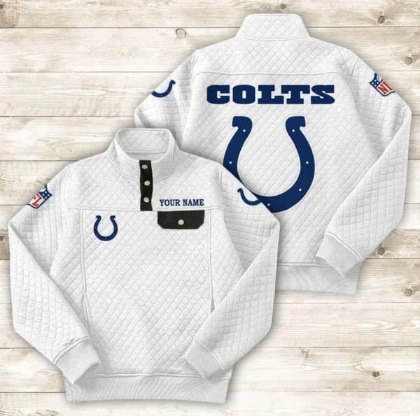 Indianapolis Colts Button Stand-up Collar Sweatshirt AMCBSCS014 - Image 5
