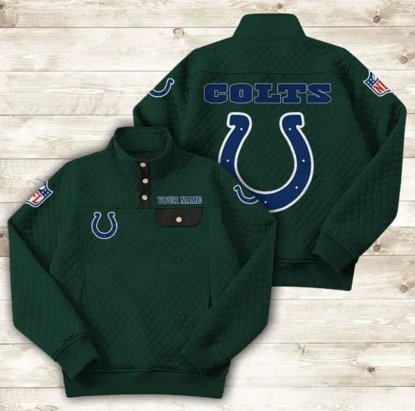 Indianapolis Colts Button Stand-up Collar Sweatshirt AMCBSCS014 - Image 7