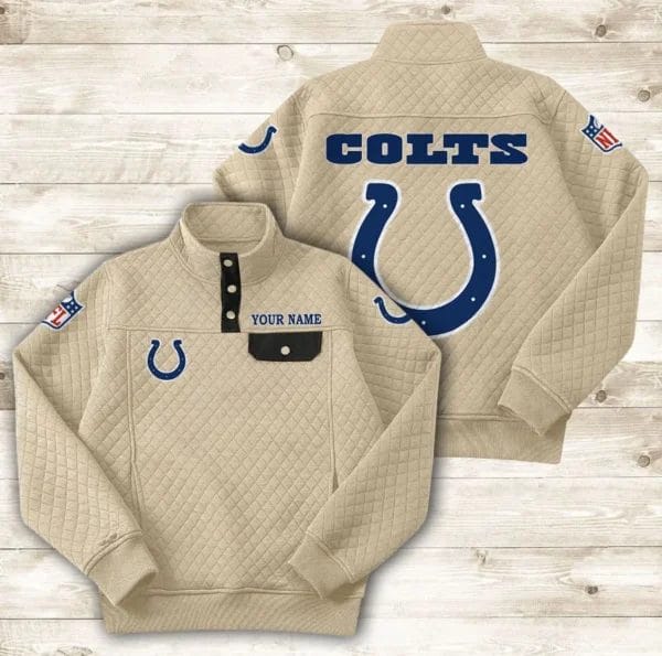 Indianapolis Colts Button Stand-up Collar Sweatshirt AMCBSCS014 - Image 8