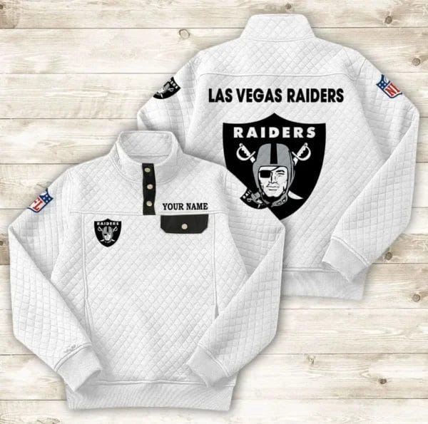 Las Vegas Raiders Button Stand-up Collar Sweatshirt AMCBSCS017 - Image 5