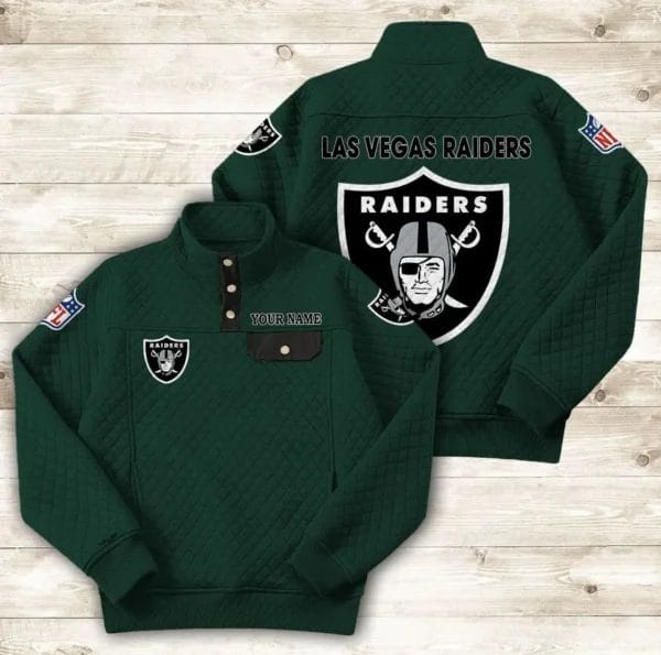 Las Vegas Raiders Button Stand-up Collar Sweatshirt AMCBSCS017 - Image 7