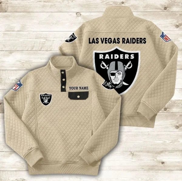 Las Vegas Raiders Button Stand-up Collar Sweatshirt AMCBSCS017 - Image 8