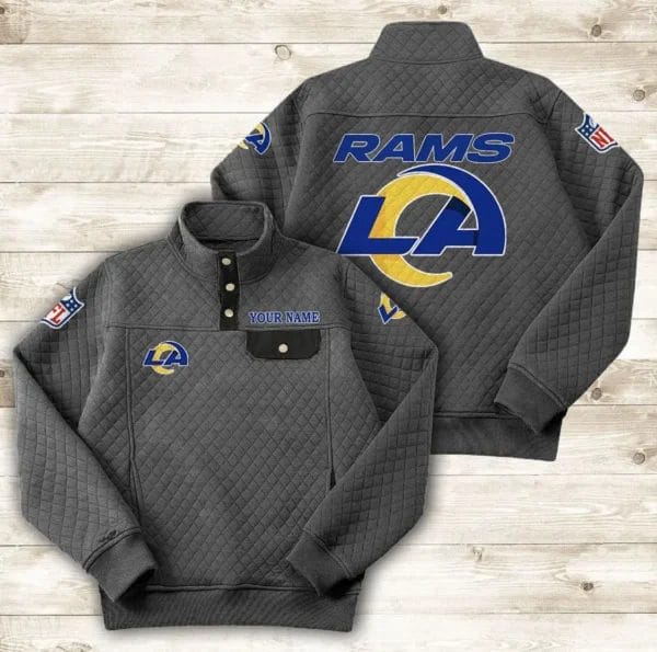 Los Angeles Rams Button Stand-up Collar Sweatshirt AMCBSCS019 - Image 3