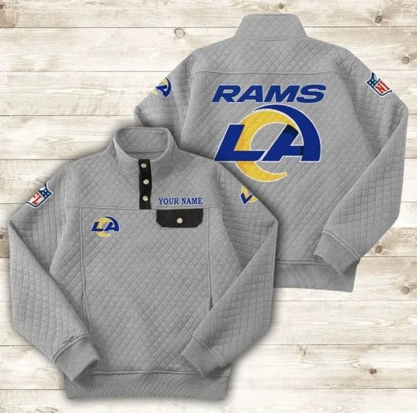 Los Angeles Rams Button Stand-up Collar Sweatshirt AMCBSCS019 - Image 7