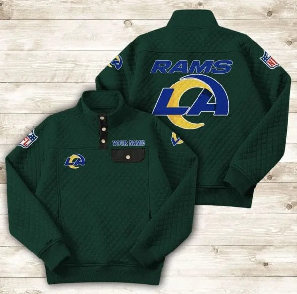Los Angeles Rams Button Stand-up Collar Sweatshirt AMCBSCS019