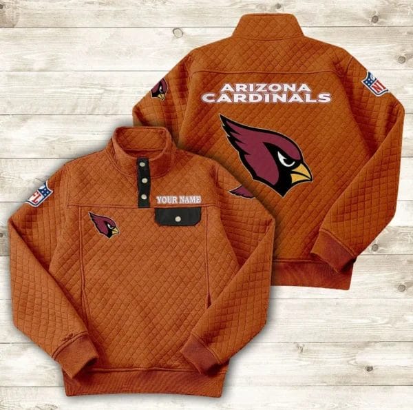 Arizona Cardinals Button Stand-up Collar Sweatshirt AMCBSCS001 - Image 4