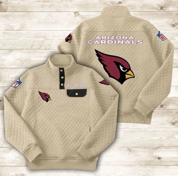 Arizona Cardinals Button Stand-up Collar Sweatshirt AMCBSCS001 - Image 8