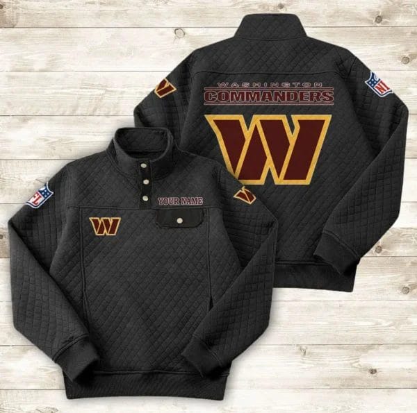 Washington Commanders Button Stand-up Collar Sweatshirt AMCBSCS032 - Image 2