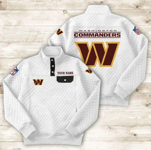 Washington Commanders Button Stand-up Collar Sweatshirt AMCBSCS032 - Image 5