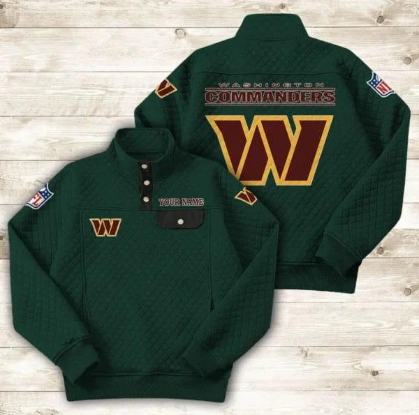 Washington Commanders Button Stand-up Collar Sweatshirt AMCBSCS032 - Image 7