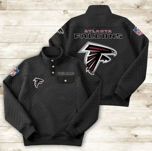 Atlanta Falcons Button Stand-up Collar Sweatshirt AMCBSCS002 - Image 2