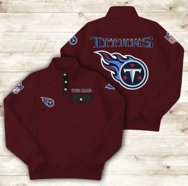 Tennessee Titans Button Stand-up Collar Sweatshirt AMCBSCS031 - Image 4