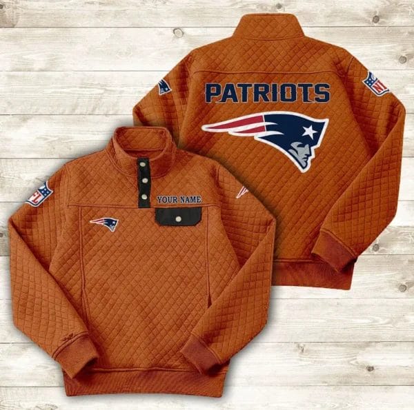 New England Patriots Button Stand-up Collar Sweatshirt AMCBSCS022 - Image 4
