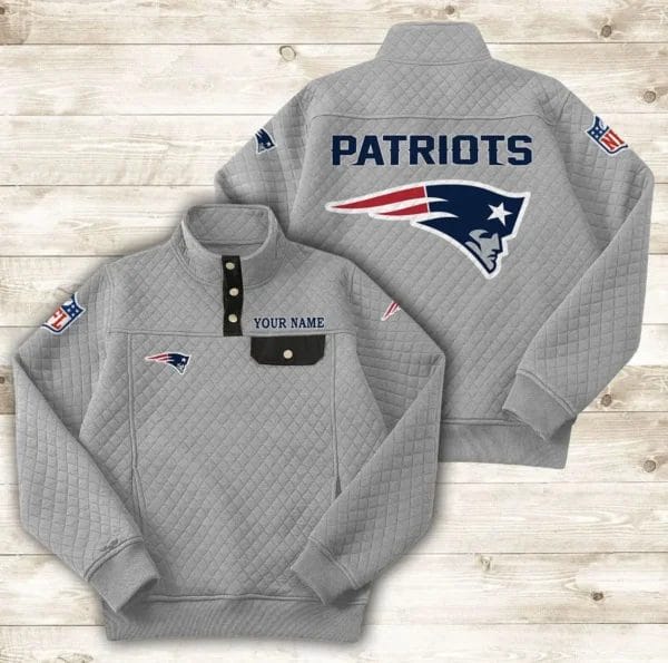 New England Patriots Button Stand-up Collar Sweatshirt AMCBSCS022 - Image 6