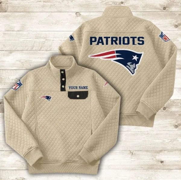 New England Patriots Button Stand-up Collar Sweatshirt AMCBSCS022 - Image 8