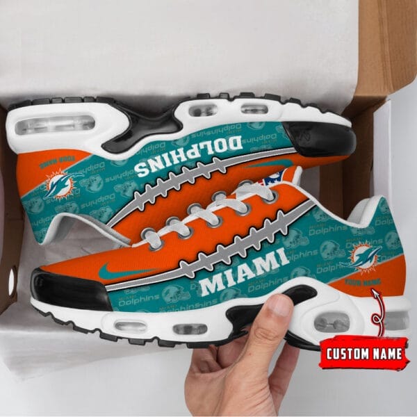 Miami Dolphins Personalized Plus T-N Youth Sneakers AMCTNS0102 - Image 2