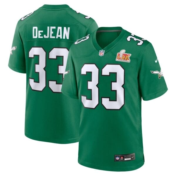 Men's Philadelphia Eagles Cooper DeJean Nike Kelly Green Super Bowl LIX 2nd Alternate Game Jersey AMCSBLGJ007
