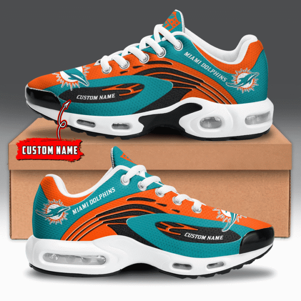 Miami Dolphins Personalized Plus T-N Youth Sneakers AMCTNS0104