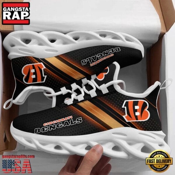 Cincinnati Bengals Max Soul Sneakers Personalized Name AMCMSS0016