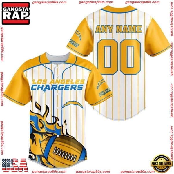Los Angeles Chargers Personalized Baseball Jersey New Trending 2025 AMCBJS430