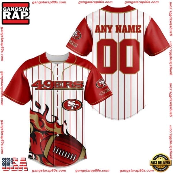 San Francisco 49ers Personalized Baseball Jersey New Trending 2025 AMCBJS421