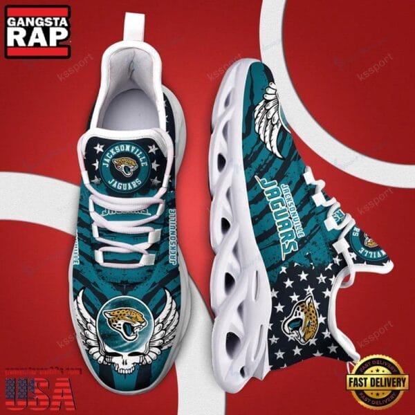Jacksonville Jaguars Max Soul Sneakers Personalized Name AMCMSS0057