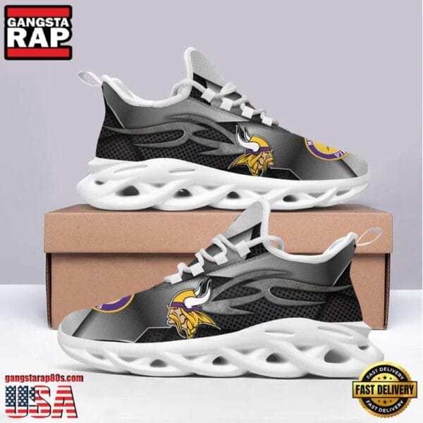 Minnesota Vikings Max Soul Sneakers Personalized Name AMCMSS0055