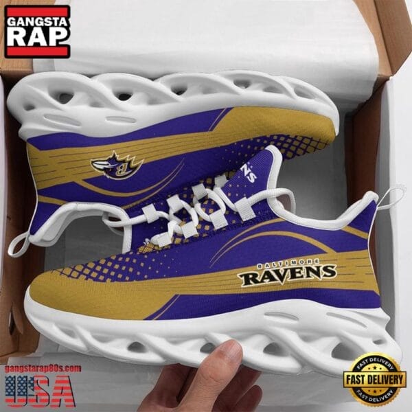 Baltimore Ravens Max Soul Sneakers Personalized Name AMCMSS0051