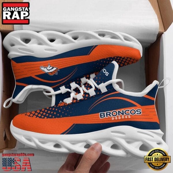 Denver Broncos Max Soul Sneakers Personalized Name AMCMSS0046