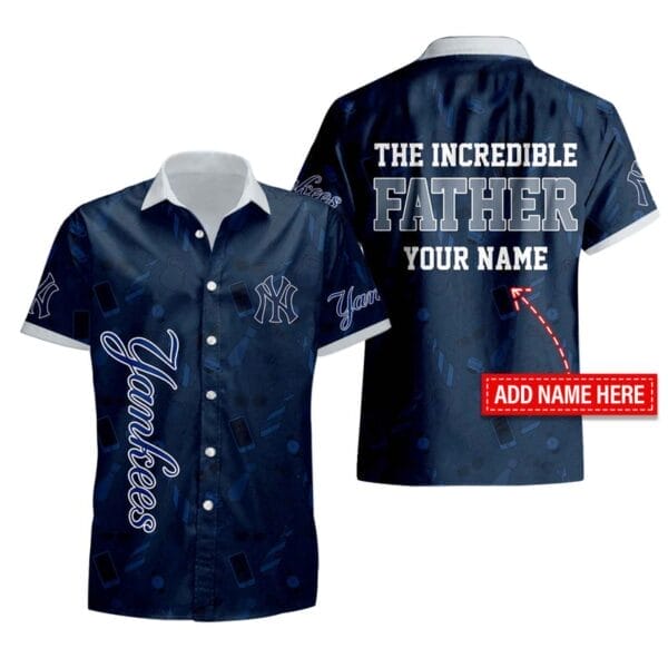 New York Yankees Personalized Button Shirt Father's Day New AMCBTS000006
