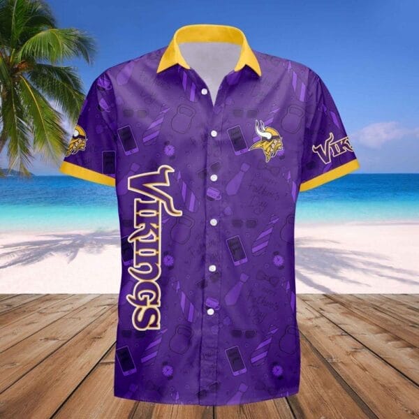 Minnesota Vikings Personalized Button Shirt Father's Day New AMCBTS000003 - Image 2